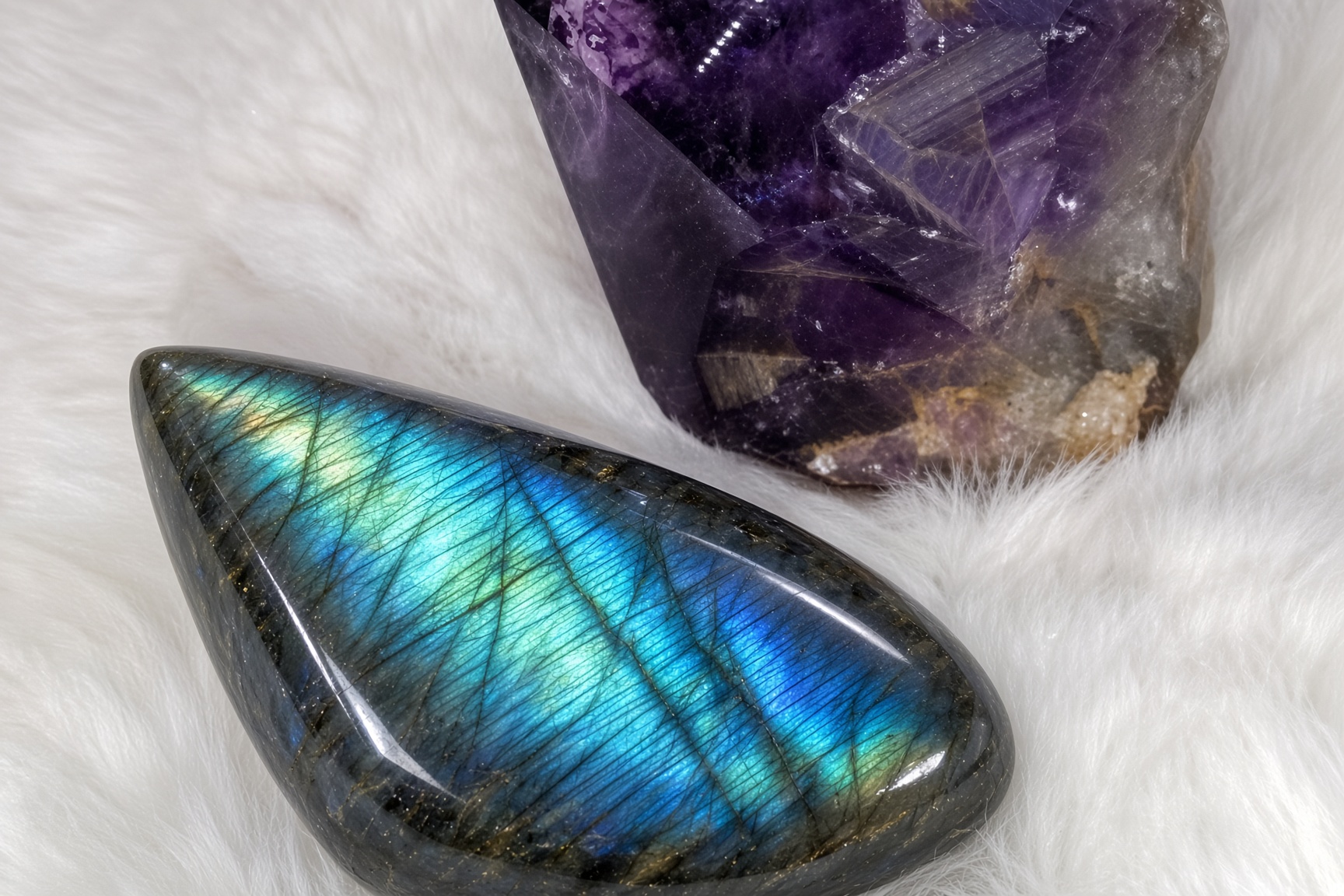 Amethyst and labradorite
