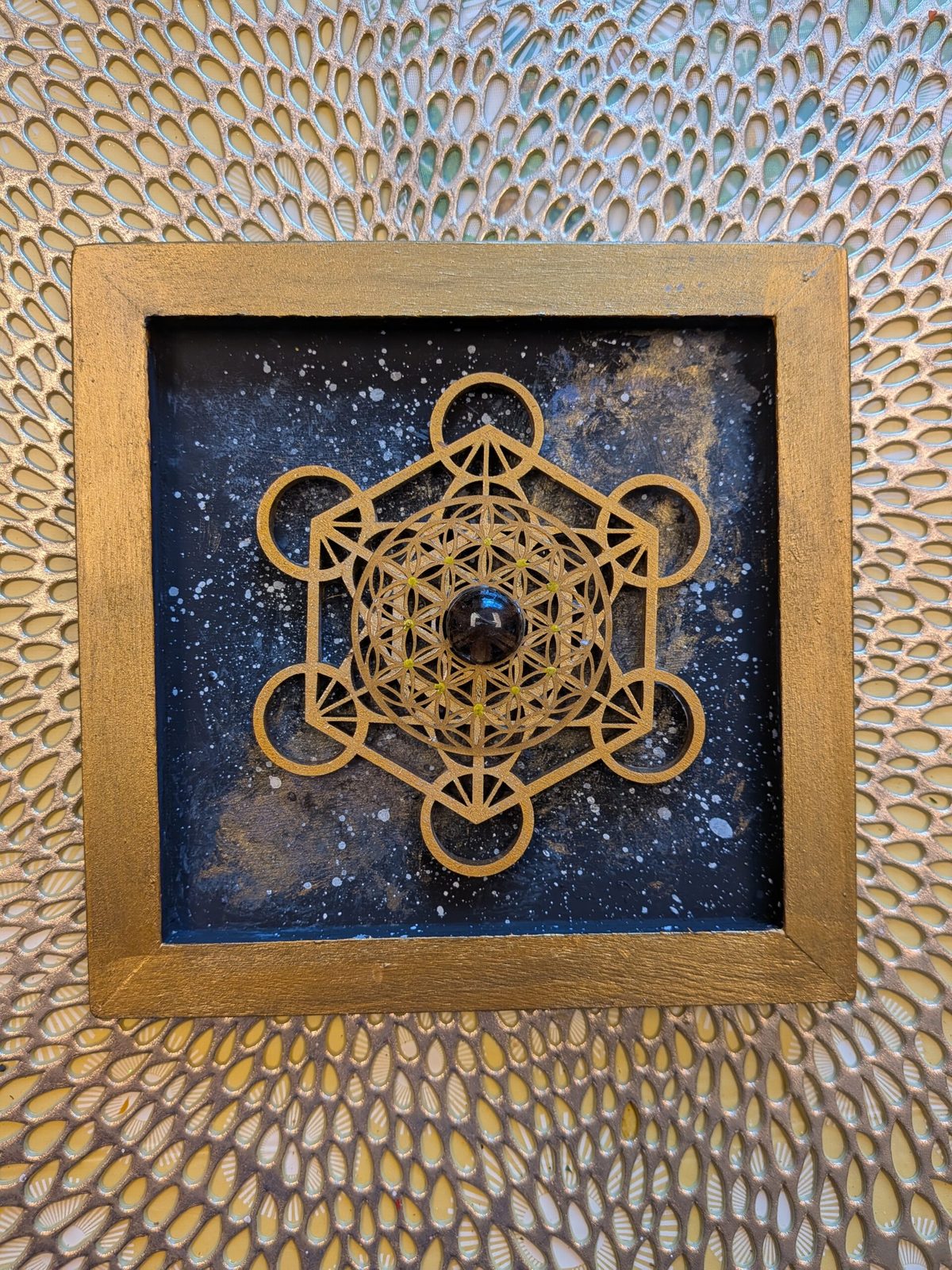 Framed sacred geometry grid